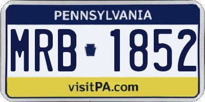 PA license plate MRB1852