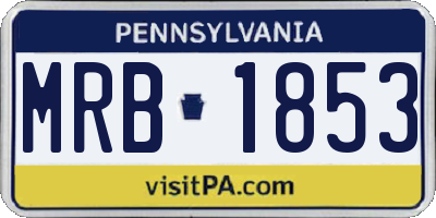 PA license plate MRB1853