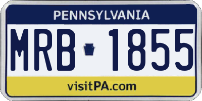 PA license plate MRB1855