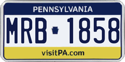 PA license plate MRB1858