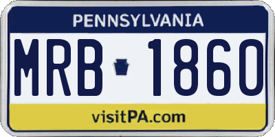 PA license plate MRB1860