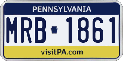 PA license plate MRB1861