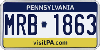 PA license plate MRB1863