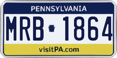 PA license plate MRB1864