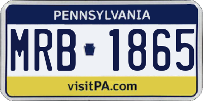 PA license plate MRB1865
