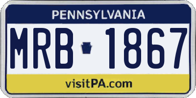 PA license plate MRB1867
