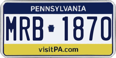 PA license plate MRB1870