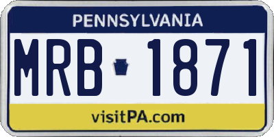 PA license plate MRB1871