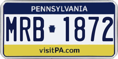 PA license plate MRB1872