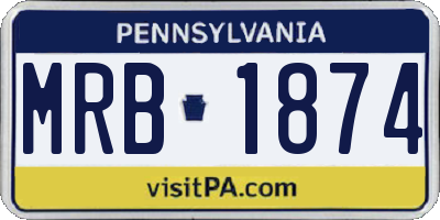 PA license plate MRB1874