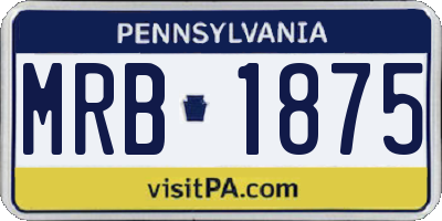 PA license plate MRB1875