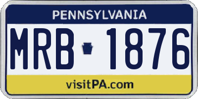 PA license plate MRB1876