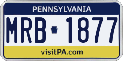 PA license plate MRB1877