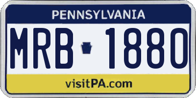 PA license plate MRB1880