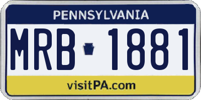 PA license plate MRB1881