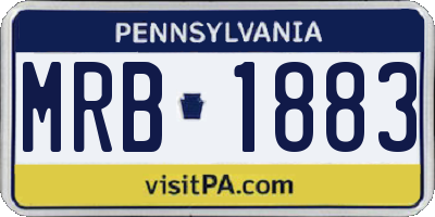 PA license plate MRB1883