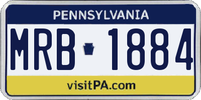 PA license plate MRB1884