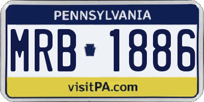 PA license plate MRB1886