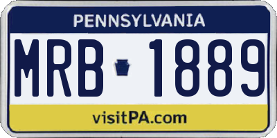 PA license plate MRB1889