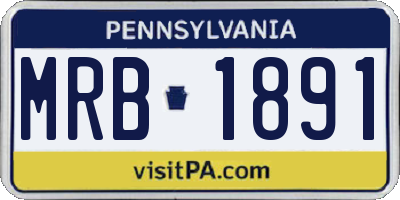 PA license plate MRB1891