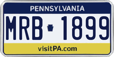PA license plate MRB1899