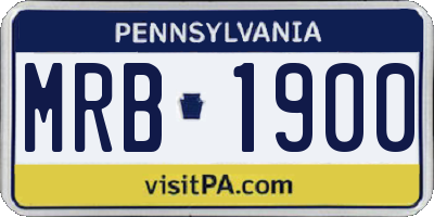 PA license plate MRB1900