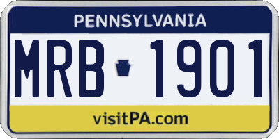 PA license plate MRB1901