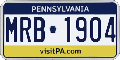 PA license plate MRB1904