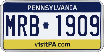 PA license plate MRB1909