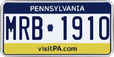 PA license plate MRB1910