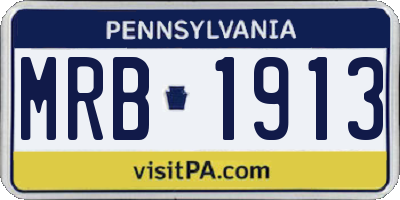 PA license plate MRB1913