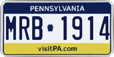 PA license plate MRB1914