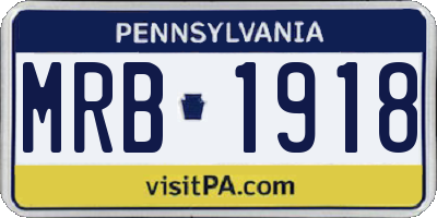 PA license plate MRB1918