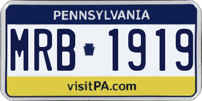 PA license plate MRB1919