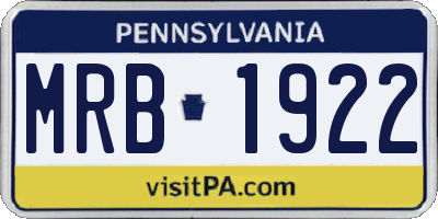 PA license plate MRB1922