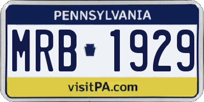 PA license plate MRB1929