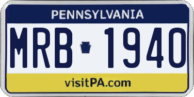 PA license plate MRB1940