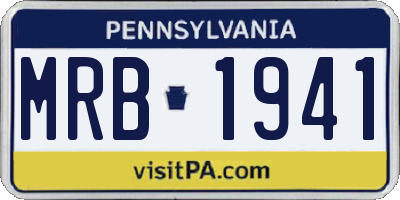 PA license plate MRB1941