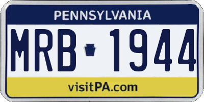 PA license plate MRB1944