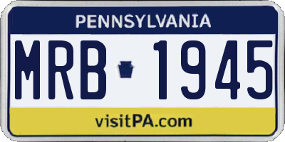 PA license plate MRB1945