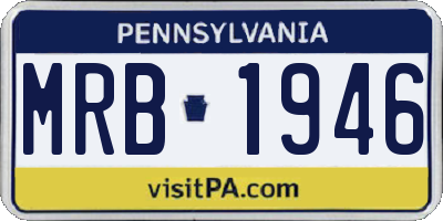 PA license plate MRB1946