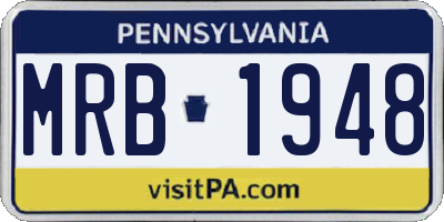 PA license plate MRB1948