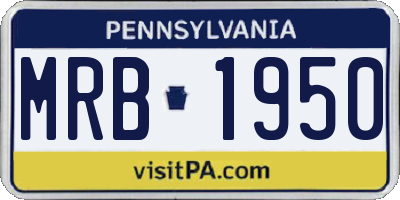 PA license plate MRB1950