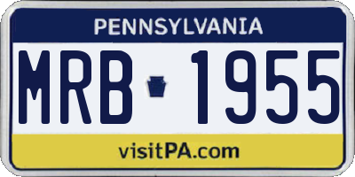 PA license plate MRB1955