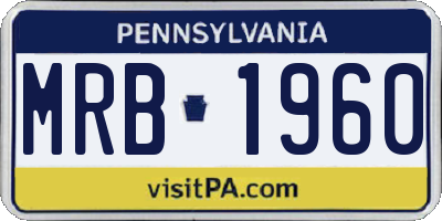 PA license plate MRB1960