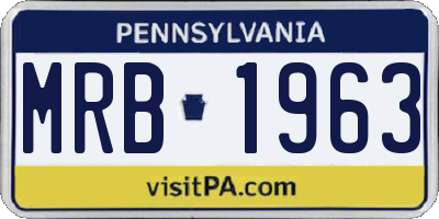 PA license plate MRB1963