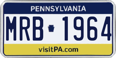 PA license plate MRB1964