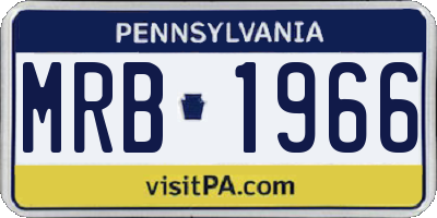 PA license plate MRB1966