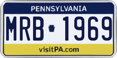 PA license plate MRB1969