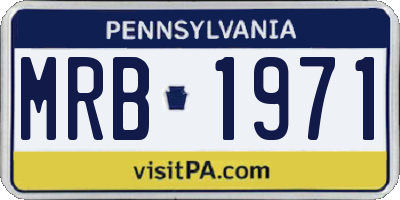 PA license plate MRB1971